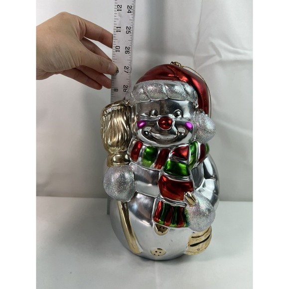 Snowman Christmas Ornament -Mercury Glass - Large 9” Tall - Picture 9 of 9
